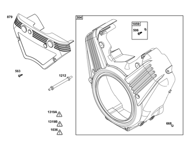 Blower Housing Group Diagram and Parts List for 613777-0015-J1 400000 - 699999 Briggs and Stratton Engine